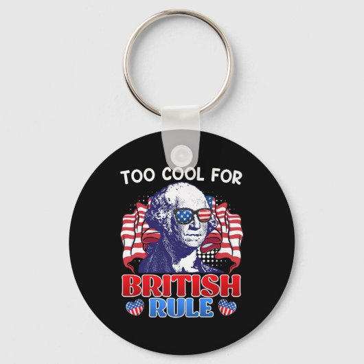 Te cool voor de Britse overheersing George Washing Sleutelhanger (Voorkant)