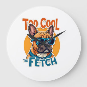 Te Cool voor Fetch Franse Bulldog Vintage Zonnebri Grote Klok