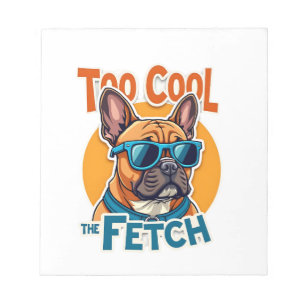 Te Cool voor Fetch Franse Bulldog Vintage Zonnebri Notitieblok