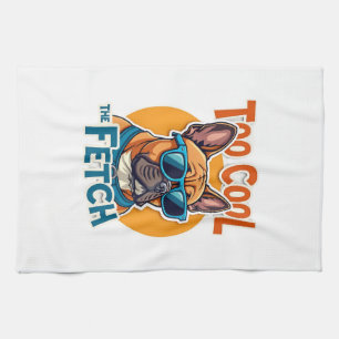 Te Cool voor Fetch Franse Bulldog Vintage Zonnebri Theedoek