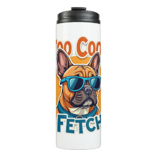 Te Cool voor Fetch Franse Bulldog Vintage Zonnebri Thermosbeker