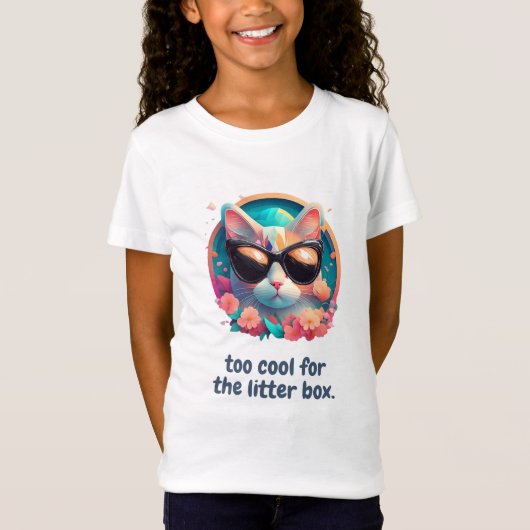 Te cool voor het ontwerp van de kattenbak t-shirt (Voorkant)