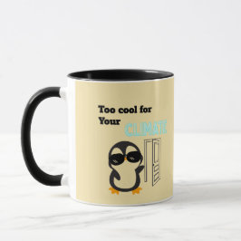 Te Cool voor je Klimaat Grappige Pinguïn Mok