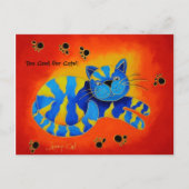 Te cool voor katten! -Smiley Smug Red Cat Briefkaart (Voorkant)