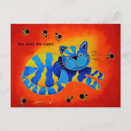 Te cool voor katten! -Smiley Smug Red Cat Briefkaart (Voorkant)