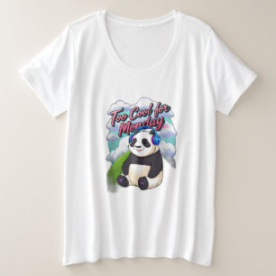 Te cool voor maandag grote maat t-shirt
