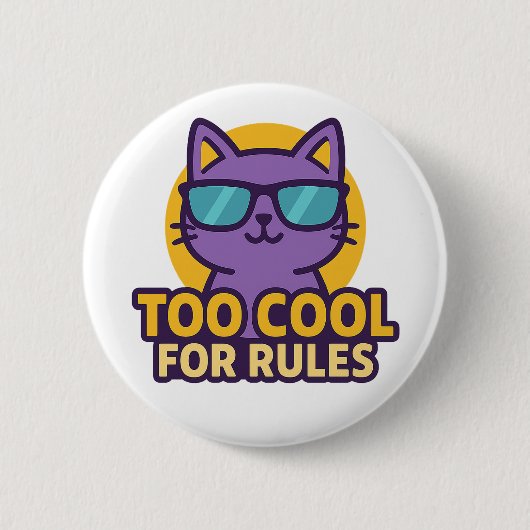 Te cool voor regels Cartoon Animal Button (Voorkant)