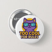 Te cool voor regels Cartoon Animal Button (Voorkant /achterkant)