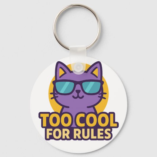 Te cool voor regels Cartoon Animal Button Sleutelhanger (Voorkant)