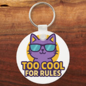 Te cool voor regels Cartoon Animal Button Sleutelhanger (Voorkant)