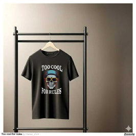 Te Cool Voor Regels Edgy Schedel Streetwear T-shirt