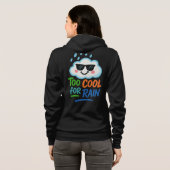 Te Cool voor Regen Fun Cloud Cartoon Ritssluiting Hoodie (Achterkant volledig)