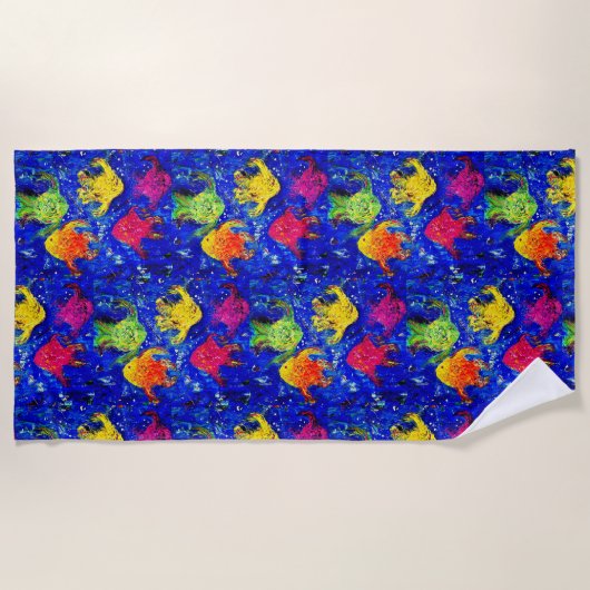 Te Cool voor School Fish Beach Handdoek (Voorkant)