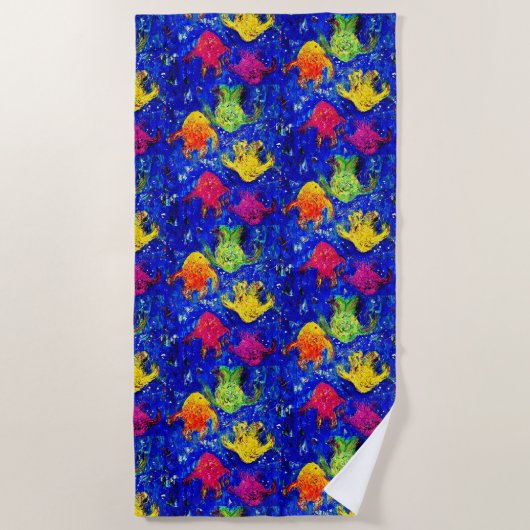 Te Cool voor School Fish Beach Handdoek (Voorkant)