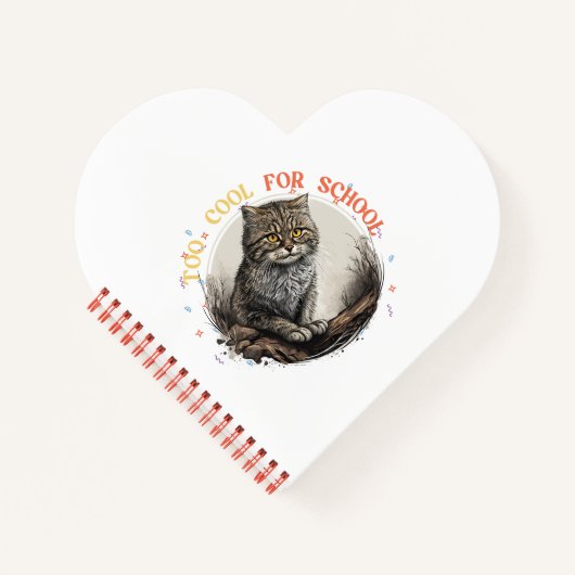 Te cool voor school | Funny Spiral Notitieboek (Voorkant)