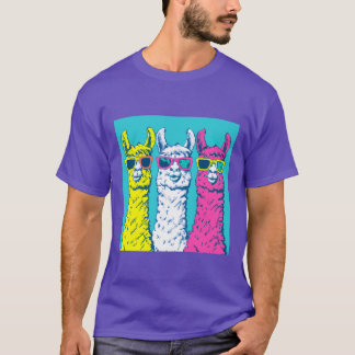 Te cool voor school Llama retro zeefdruk T-shirt