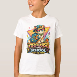 Te Cool Voor School Retro Kat T-shirt