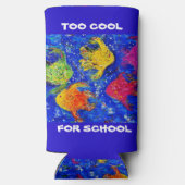 Te Cool voor School Slim Can Koozie (Achterkant)