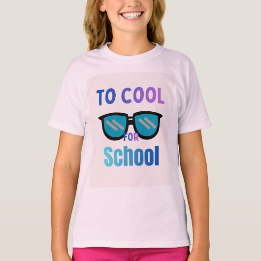Te Cool voor School T-shirt grappig shirt (Voorkant)