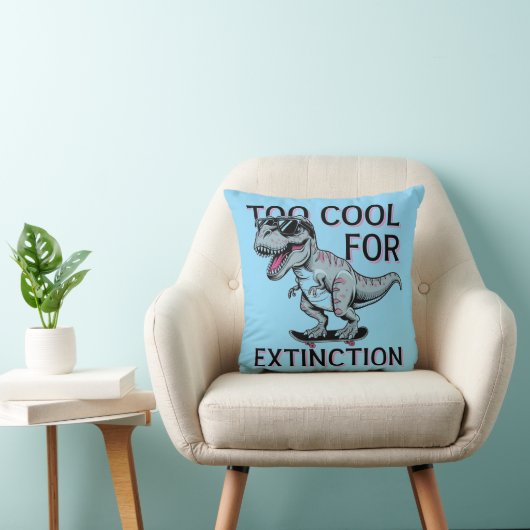 Te cool voor uitsterven T-Rex Skater - Funny Dino Kussen (Stoel)