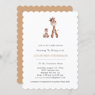 Te Cute Giraffe Baby shower Invitation Kaart