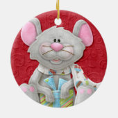 Te Cute Kerstmis-feestdag Keramisch Ornament (Achterkant)