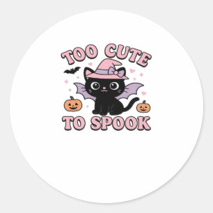 Te cute om bang te maken � Halloween Kat Editie Kl Ronde Sticker
