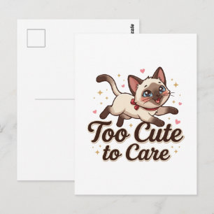 Te cute om je zorgen over te maken Siamese kat Briefkaart