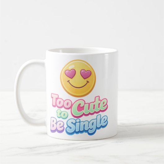 Te Cute om Single Te Zijn Emoji Mok (Links)