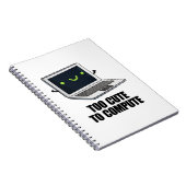 Te Cute Om Te Berekenen Grappige Laptop Computer W Notitieboek (Rechterzijde)
