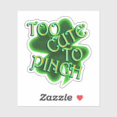 Te Cute om te Knijpen St. Patrick's Dag Sticker (Vel)