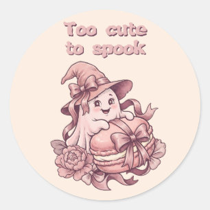 Te Cute Om Te Laten Schrikken Coquette Roze Geest Ronde Sticker