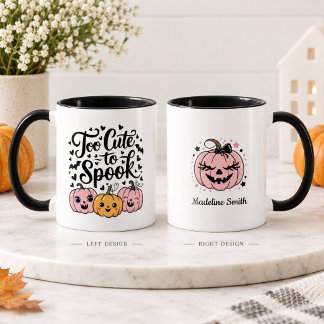 Te Cute Om Te Laten Schrikken Zwarte & Roze Hallow Mok