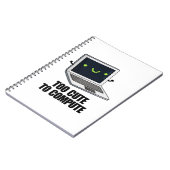 Te Cute Om Te Rekenen Funny Laptop Computer Pun  Notitieboek (Linkerzijde)