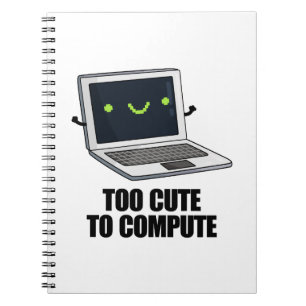 Te Cute Om Te Rekenen Funny Laptop Computer Pun Notitieboek