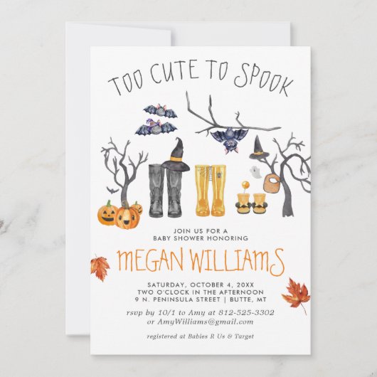 Te Cute om te Spoken | Halloween Baby Shower (Voorkant)