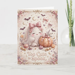 Te Cute om te Spoken Kawaii Geest Halloween Groet Kaart