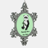Te Cute Panda Beer Tin Sneeuwvlok Ornament (Links)