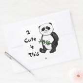 Te Cute Panda Beer Vierkante Sticker (Envelop)