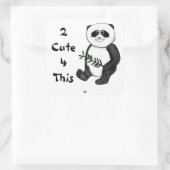 Te Cute Panda Beer Vierkante Sticker (Tas)