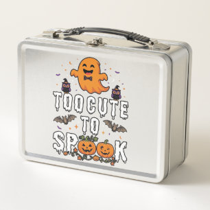 Te Cute Spook Halloween Oranje Geest Pompoenen Vle