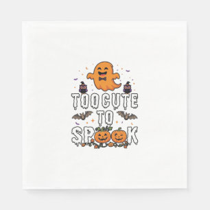 Te Cute Spook Halloween Oranje Geest Pompoenen Vle Servet