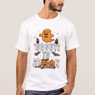 Te Cute Spook Halloween Oranje Geest Pompoenen Vle T-shirt