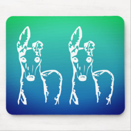 Te Cute White Italiaanse Greyhounds Muismat