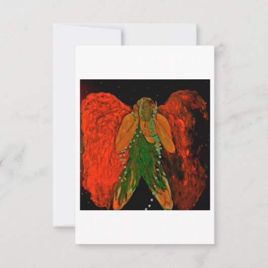 'Te dicht bij de zon in Flora' (rood) Bedankkaart (Voorkant)