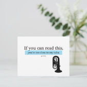 Te dicht bij mijn Tuba Briefkaart (Staand voorkant)