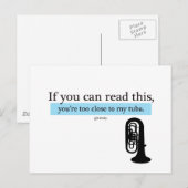 Te dicht bij mijn Tuba Briefkaart (Voorkant / Achterkant)