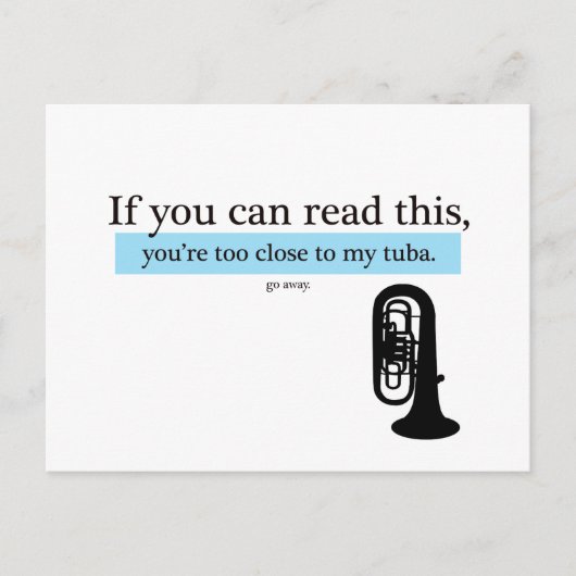 Te dicht bij mijn Tuba Briefkaart (Voorkant)