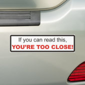 Te dicht bumpersticker (Op auto)