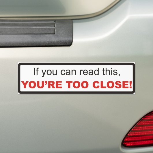 Te dicht bumpersticker (Op auto)